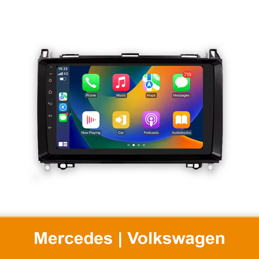 Autoradio geschikt voor de Mercedes-Benz en Volkswagen - CarPlay en Android Auto