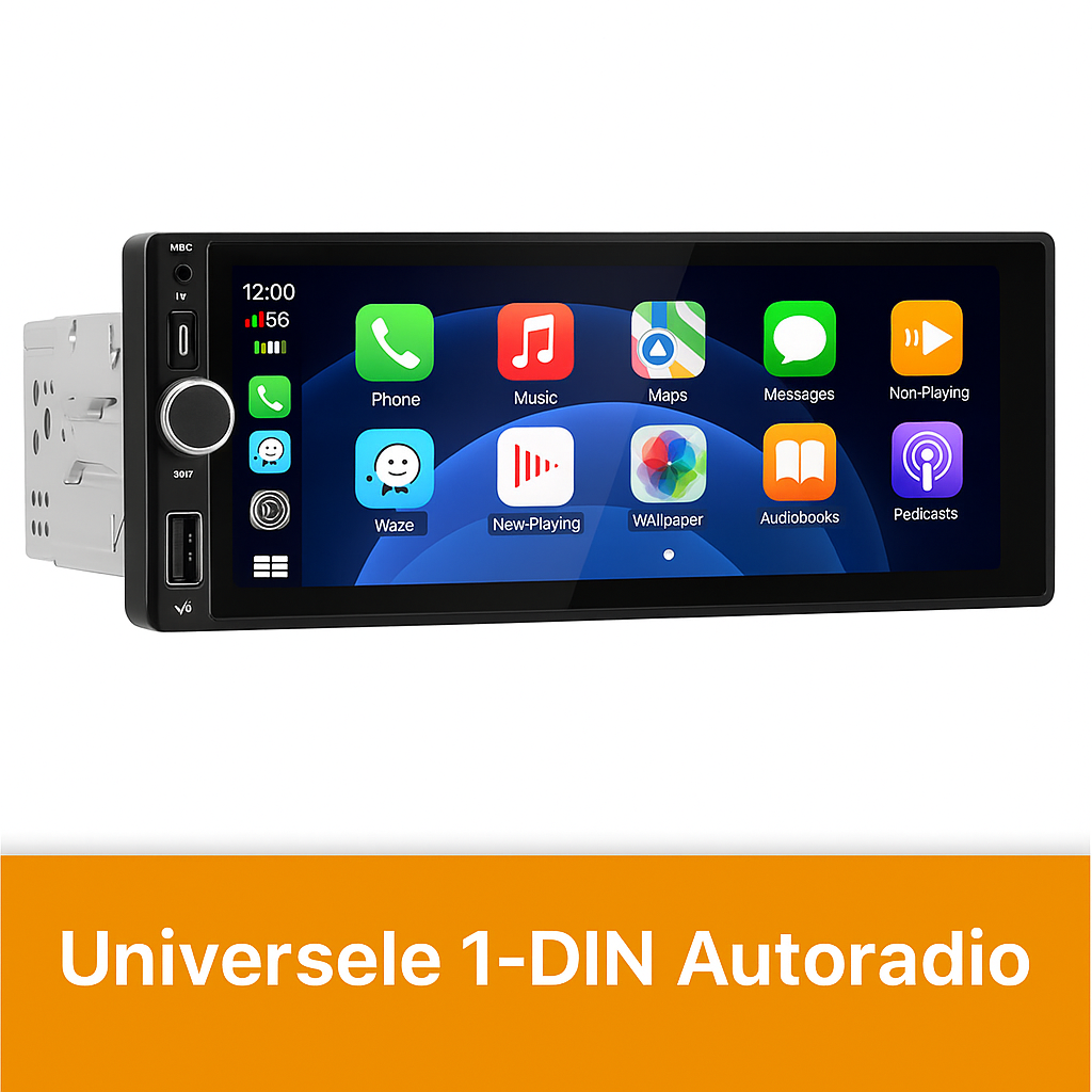 Universele 1-DIN Autoradio - CarPlay en Android Auto