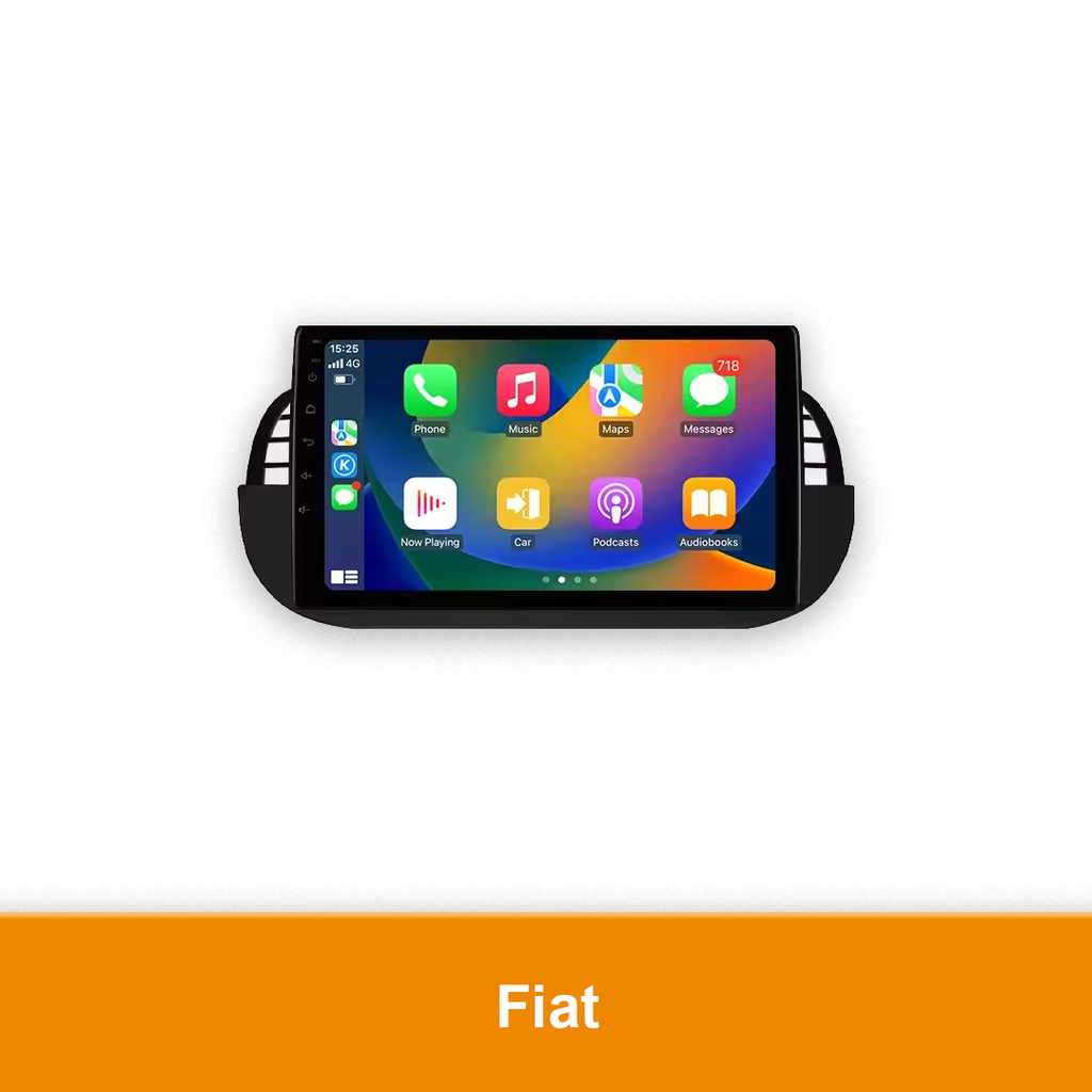 Autoradio geschikt voor de Fiat 500 - CarPlay en Android Auto